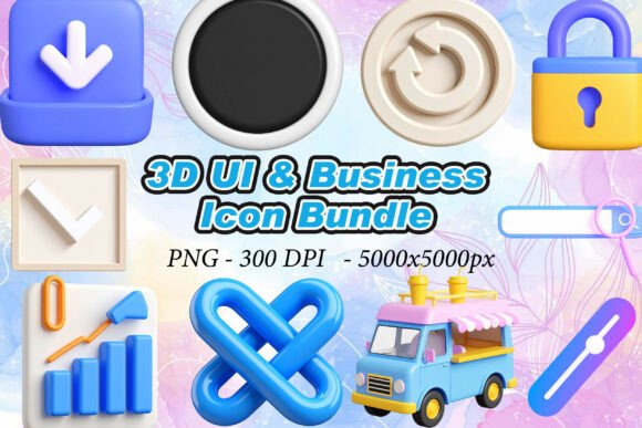3D UI Business Icons PNG: Elevate Your Design