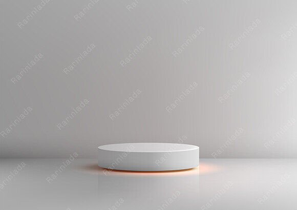 3d White Pedestal Soft Grey Backdrop