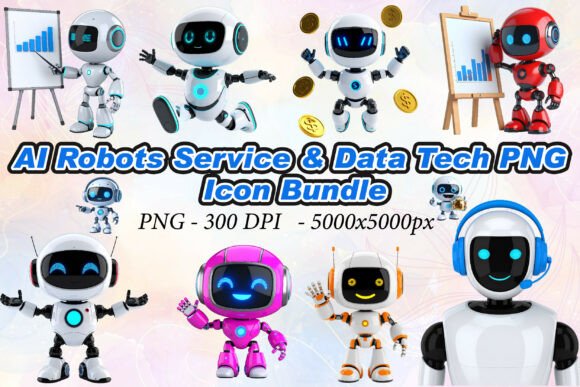 AI Robots Service Data Tech PNG: Elevating Modern Digital Design