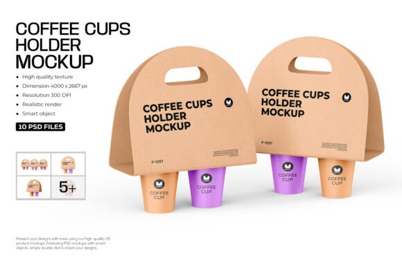 Coffee Cups Holder Mockup: Elevate Your Brand