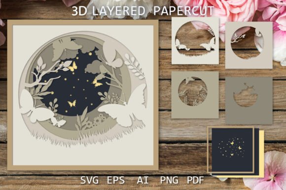 Elevating Home Decor with Layered Butterfly Paper Craft and Flowers SVG Designs