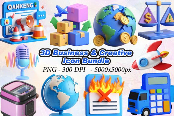 Elevating Visual Communication with High-Resolution 3D Business Creative Icons