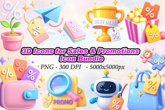 Elevating Visual Marketing with High-Resolution 3D Icons for Sales Promotions