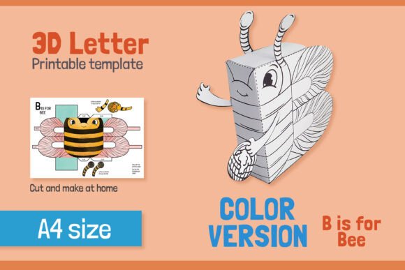 Evaluating the Letter B 3D Papercraft for Kids – COLOR
