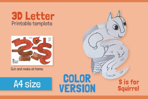 Evaluating the Letter S 3D Papercraft for Kids – COLOR