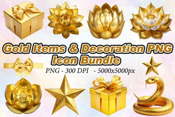 Gold Items Decoration PNG: Elevating Your Design with Precision
