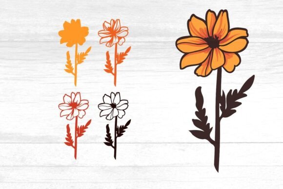 Layered Autumn Flower SVG: Depth and Design