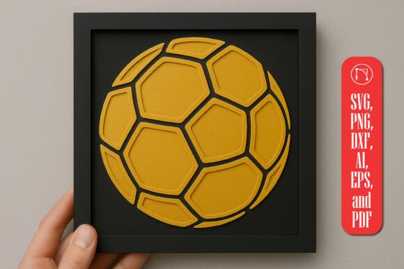 Layered Papercut Handball SVG Cut File