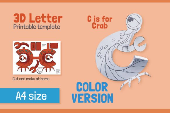 Letter C 3D Papercraft for Kids – COLOR: A Hands-On Learning Tool
