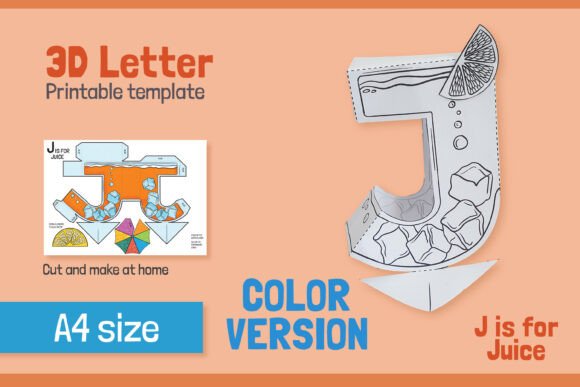 Letter J 3D Papercraft for Kids – COLOR: A Hands-On Approach to Early Literacy