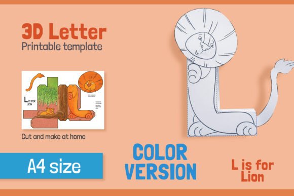 Letter L 3D Papercraft for Kids – COLOR: A Hands-On Learning Experience