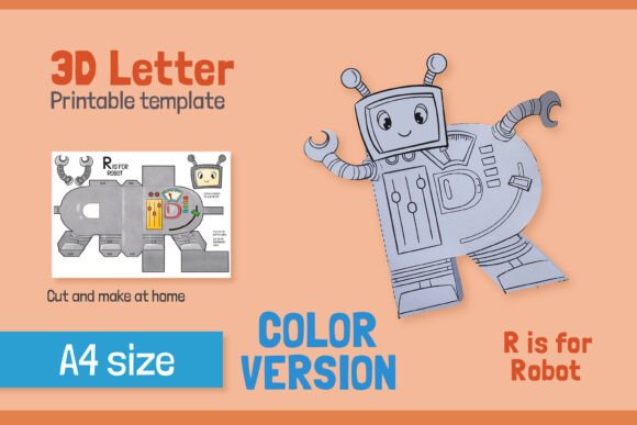 Letter R 3D Papercraft for Kids – COLOR: A Hands-On Approach to Learning