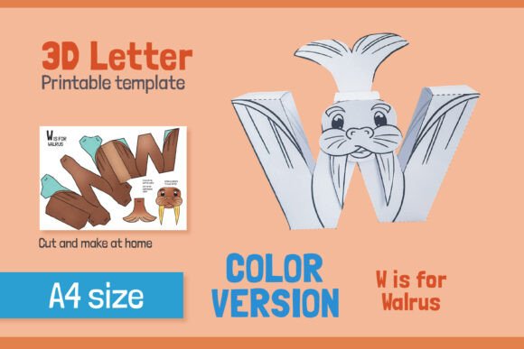 Letter W 3D Papercraft for Kids – COLOR: A Hands-On Approach to Early Literacy