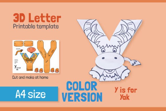 Letter Y 3D Papercraft for Kids – COLOR: Transforming Alphabet Learning Through Tactile Design