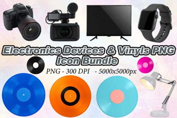 Mastering Modern Design with Electronics Devices Vinyls PNG and High-Resolution 3D Icons