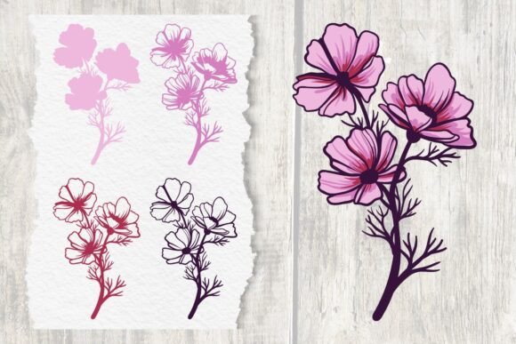 Pink Flower Branch Layered SVG: Elevating Your Floral Design Projects
