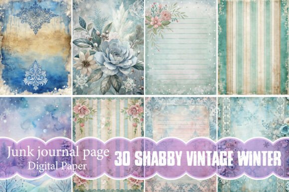 Shabby Vintage Winter Paper Pack