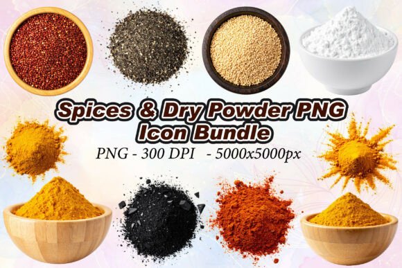 Spices Dry Powder PNG: Elevating Culinary Design with High-Resolution 3D Assets