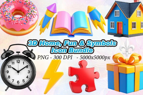 Strategic Visual Communication: Leveraging 3D Home and Fun Symbols Icons for Brand Clarity